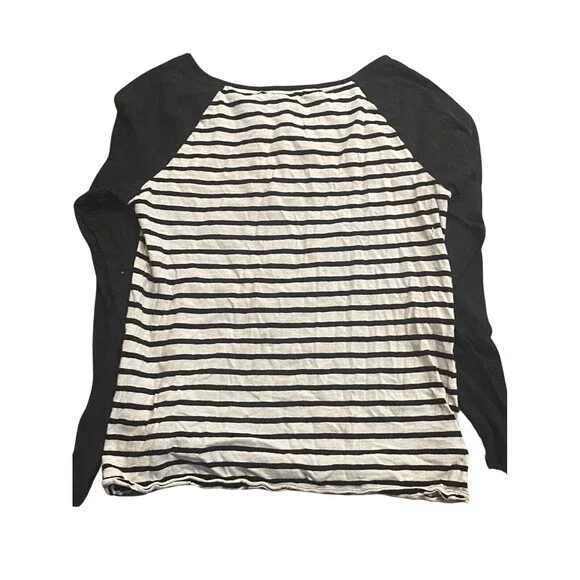 LOFT OUTLET - Striped T Shirt Cotton Medium Lace Cotton Poly blend - Picture 4 of 8